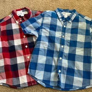 Two boys short-sleeve button-down tops
